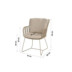 4-Seasons Outdoor 4 Seasons Fabrice lounge dining stoel - Latte Discount