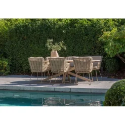 4-Seasons Outdoor 4 Seasons Fabrice lounge dining stoel - Latte Discount