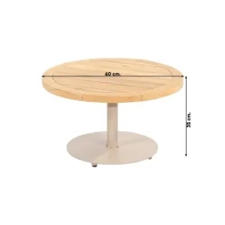 4-Seasons Outdoor 4 Seasons Volta teak salontafel - Ø60 cm. taupe Discount