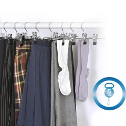 ACAZA 20 Stuks Broekhangers met Knijpers- Stevige Kleding Hangers Zilver en Zwart Outlet