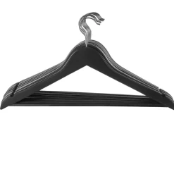 ACAZA 20 stuks Massief Houten Kledinghangers - Esdoorn Hout - Glad Oppervlak - Zwart Outlet