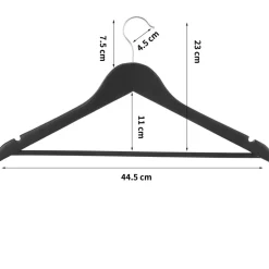 ACAZA 20 stuks Massief Houten Kledinghangers - Esdoorn Hout - Glad Oppervlak - Zwart Outlet