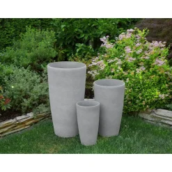 Beliani ABDERA - Bloempot set van 2 - Grijs - Klein - Stenenmix New