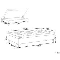 Leen Bakker ABERDEEN - Ottomaan met opbergruimte - Marineblauw - Fluweel New