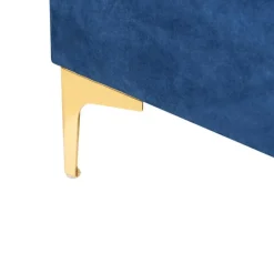 Leen Bakker ABERDEEN - Ottomaan met opbergruimte - Marineblauw - Fluweel New