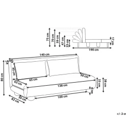 Leen Bakker ABISKO - Slaapbank 2-zits - Beige - Kunstlinnen New