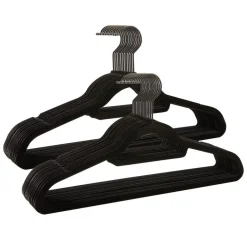 Merkloos ACAZA - 50 Anti-slip kleerhangers - Zwarte haak Best