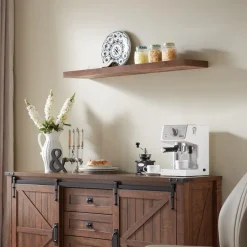 Merkloos ACAZA Boekenplank van 140 cm lang - industrieel Design - Vintage bruin