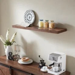 Merkloos ACAZA Boekenplank van 140 cm lang - industrieel Design - Vintage bruin