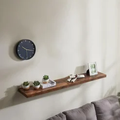 Merkloos ACAZA Boekenplank van 140 cm lang - industrieel Design - Vintage bruin