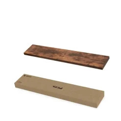 Merkloos ACAZA Boekenplank van 140 cm lang - industrieel Design - Vintage bruin