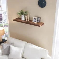 Merkloos ACAZA Boekenplank van 100 cm lang - industrieel Design - Vintage bruin Outlet