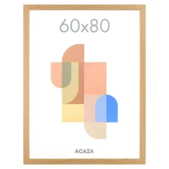 Merkloos ACAZA Fotokader - Fotolijst van 60x80 cm - Warm Oak - MDF - Plexiglas Clearance