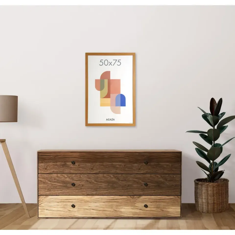 Merkloos ACAZA Fotokader - Fotolijst - 50x75 cm - MDF hout - Warme Eik Sale