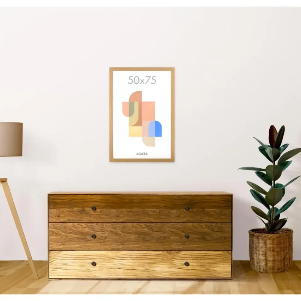 Merkloos ACAZA Fotokader - Fotolijst - 50x75 cm - MDF hout - Warme Eik Sale