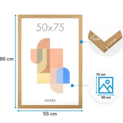 Merkloos ACAZA Fotokader - Fotolijst - 50x75 cm - MDF hout - Warme Eik Sale