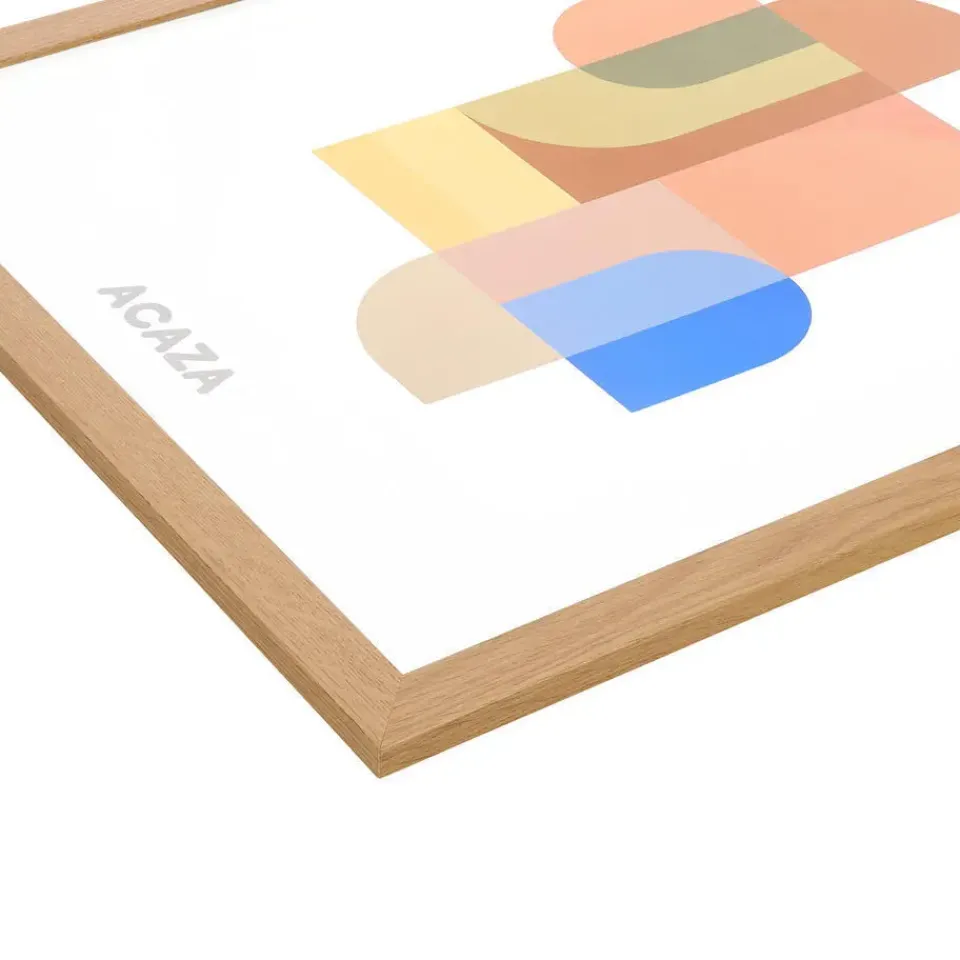 Merkloos ACAZA Fotokader - Fotolijst - 50x70 cm - MDF hout & plexiglas - Warme Eik kleur New