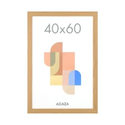 Merkloos ACAZA Fotokader - Fotolijst in MDF van 40x60 cm - Warm Oak - Plexiglas Hot