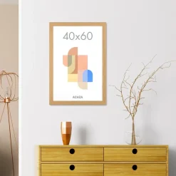 Merkloos ACAZA Fotokader - Fotolijst in MDF van 40x60 cm - Warm Oak - Plexiglas Hot