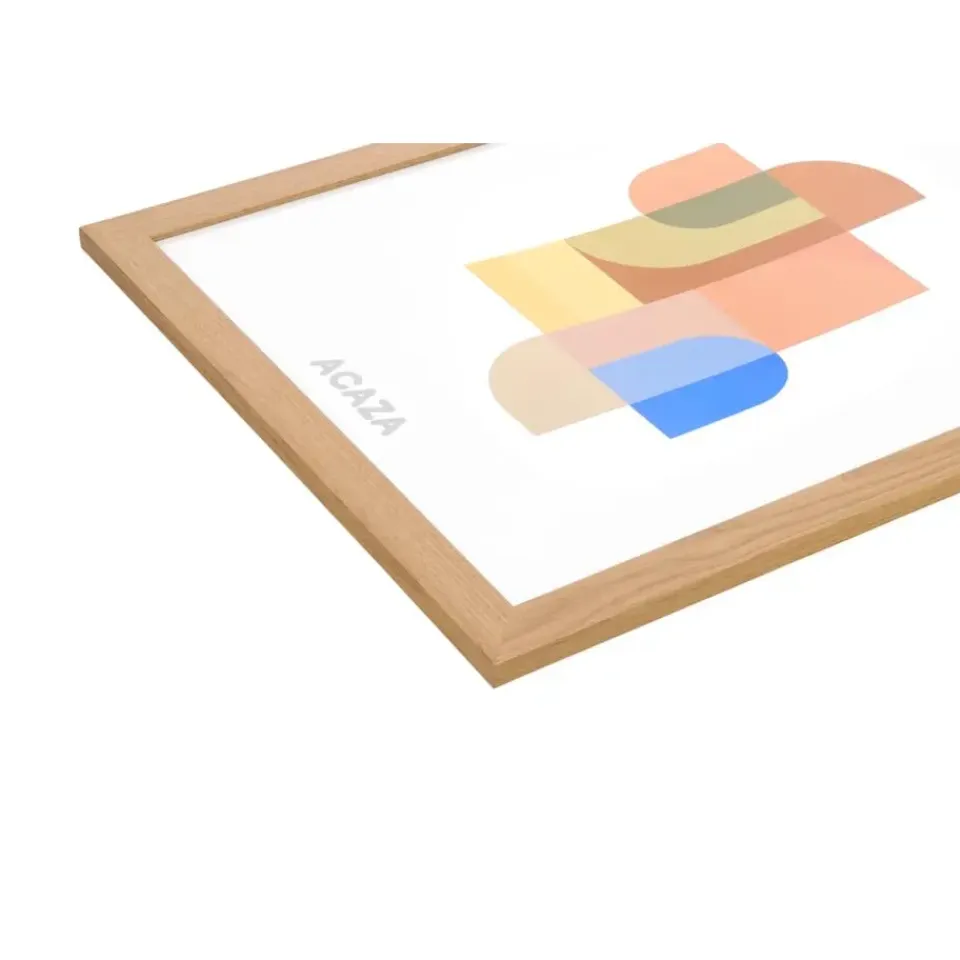 Merkloos ACAZA Fotokader - Fotolijst in MDF van 40x60 cm - Warm Oak - Plexiglas Hot