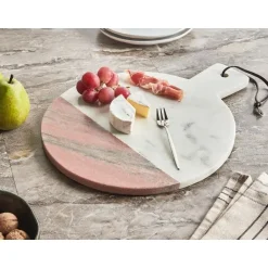 Beliani ACHARNES - Dienblad - Wit - Marmer Hot