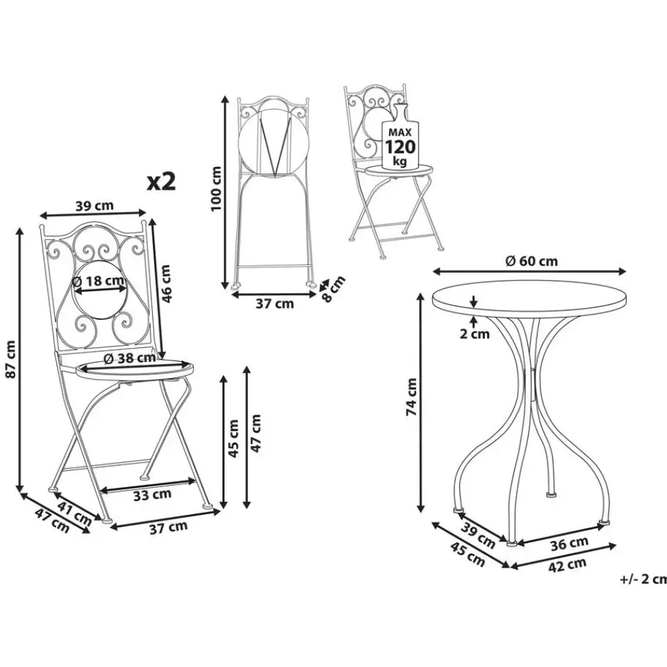 Leen Bakker ADRANO - Bistroset - Zwart - IJzer Clearance