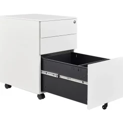 Euroseats Afsluitbaar ladeblok / bureaukast 39x60 cm - 3 lades - Wit New