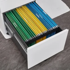 Euroseats Afsluitbaar ladeblok / bureaukast 39x60 cm - 3 lades - Wit New