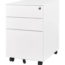 Euroseats Afsluitbaar ladeblok / bureaukast 39x60 cm - 3 lades - Wit New