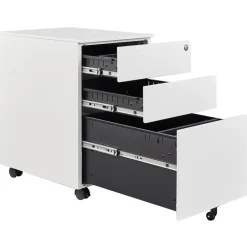 Euroseats Afsluitbaar ladeblok / bureaukast 39x60 cm - 3 lades - Wit New