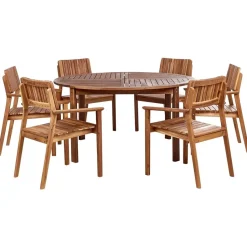 Beliani AGELLO/TOLVE - Tuinset voor 6 - Lichthout - Acaciahout Clearance