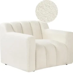 Beliani AGERUP - Fauteuil - Gebroken wit - Bouclé Best