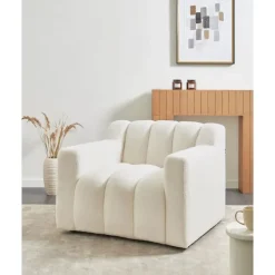 Beliani AGERUP - Fauteuil - Gebroken wit - Bouclé Best