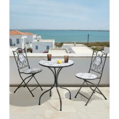 Leen Bakker AGGIUS - Set van 2 tuinstoelen - Zwart - IJzer Discount