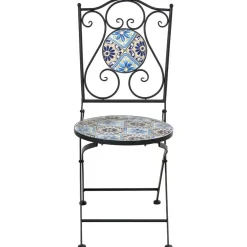 Leen Bakker AGGIUS - Set van 2 tuinstoelen - Zwart - IJzer Discount