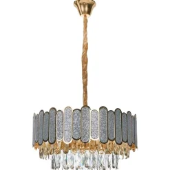 Leen Bakker AGUARICO - Kroonluchter - Messing/Transparant - Glas Discount