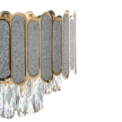 Leen Bakker AGUARICO - Kroonluchter - Messing/Transparant - Glas Discount