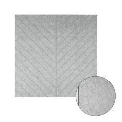 IVOL Akoestisch wandpaneel PET-vilt - 100x100cm - Visgraat motief Lichtgrijs