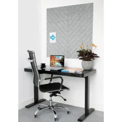 IVOL Akoestisch wandpaneel PET-vilt - 100x100cm - Visgraat motief Lichtgrijs