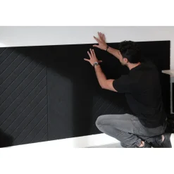 IVOL Akoestisch wandpaneel PET-vilt - 100x100cm - Visgraat motief Antraciet Best