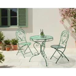 Leen Bakker ALBINIA - Bistroset voor 2 - Groen - Metaal Outlet