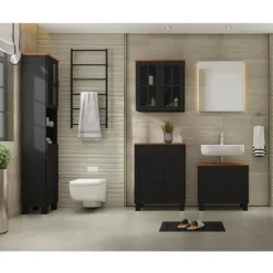 Dorel Home Alby - Wastafelonderkast 60 cm met 2 deuren in antraciet Best