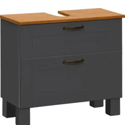 Dorel Home Alby - Wastafelonderkast 60 cm met 1 klep 1 lade in antraciet Discount