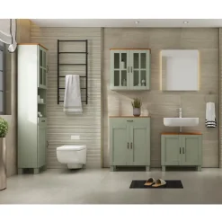 Dorel Home Alby - Wastafelonderkast 60 cm met 2 deuren in groen Outlet