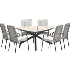 Garden Impressions Aleria tuinset 7-delig - Tulli triangle tafel 170 cm Hot