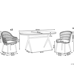 Beliani ALIANO - Tuinset 6 personen - Natuurlijk - PE rotan Online