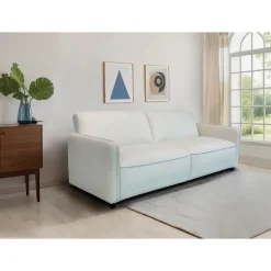 Dorel Home Alicia - Slaapbank 3-zits in crèmekleurige fluweel Sale