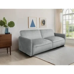 Dorel Home Alicia - Slaapbank 3-zits in lichtgrijze fluweel