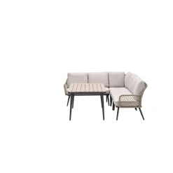 Garden Impressions Allasio lounge-dining hoekset - 5-dlg. - c.black - desert sand - VW Discount