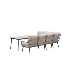 Garden Impressions Allasio lounge-dining hoekset - 5-dlg. - c.black - desert sand - VW Discount